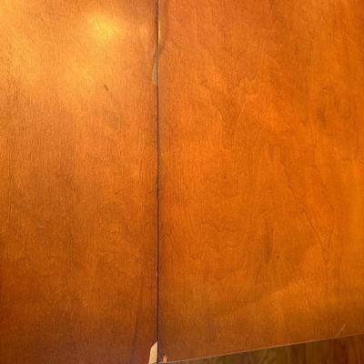 Vintage Solid Wood Dining Table with 6 Matching Chairs and Two Leaves