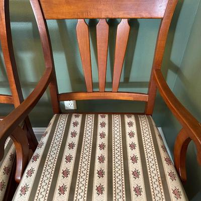 Vintage Solid Wood Dining Table with 6 Matching Chairs and Two Leaves
