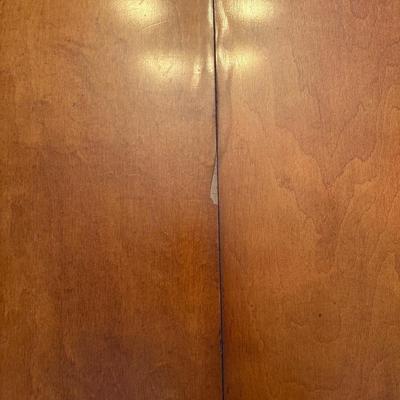 Vintage Solid Wood Dining Table with 6 Matching Chairs and Two Leaves