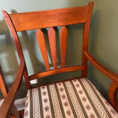 Vintage Solid Wood Dining Table with 6 Matching Chairs and Two Leaves