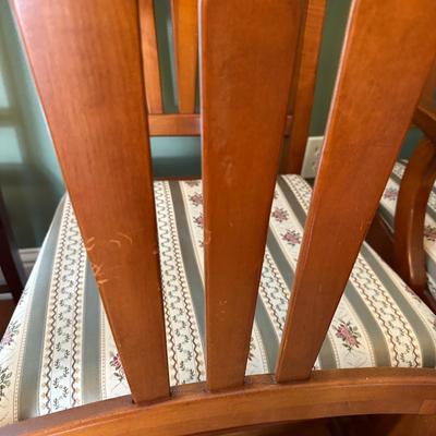 Vintage Solid Wood Dining Table with 6 Matching Chairs and Two Leaves
