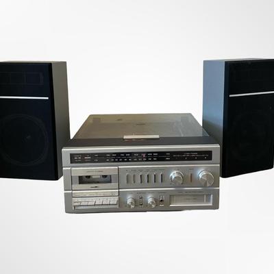 Vintage Sears Compact Stereo System with Turntable & Speakers