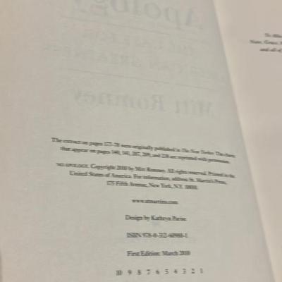 Signed First Edition: Mitt Romney's "No Apology: The Case for American Greatness" - 2010 Hardcover