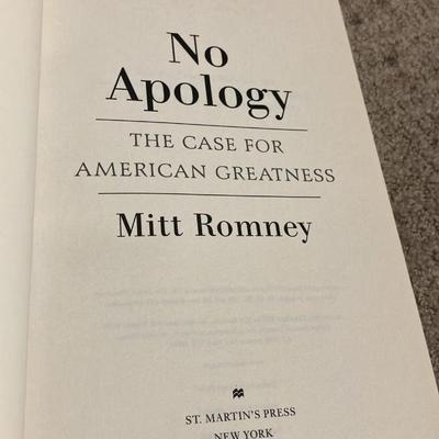 Signed First Edition: Mitt Romney's "No Apology: The Case for American Greatness" - 2010 Hardcover