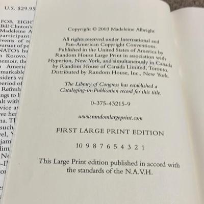 Signed 1st Large Print Edition - "Madam Secretary" by Madeleine Albright - Rare Memoir!