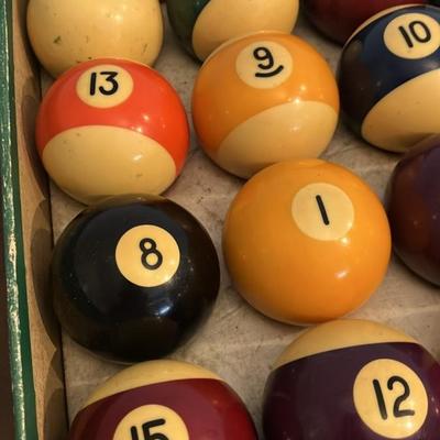 Vintage Aramith style 2 1/4 inch pool billiard balls set