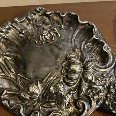 Antique Hand Mirrors - Silver & Porcelain with Portrait