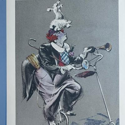 Pair of Mid-Century “Cydney” Circus Clown Framed Prints