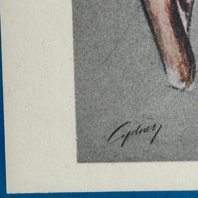 Pair of Mid-Century “Cydney” Circus Clown Framed Prints