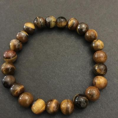 Beautiful, tigers, eye, stone bead stretch bracelet