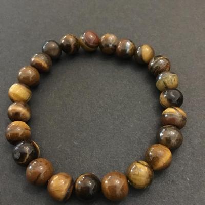 Beautiful, tigers, eye, stone bead stretch bracelet