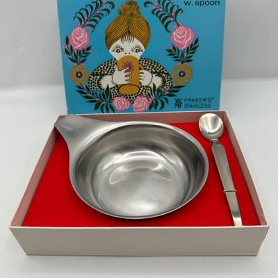 Vintage WMF Fraser’s Stainless Baby Porringer & Spoon Set – Original Box