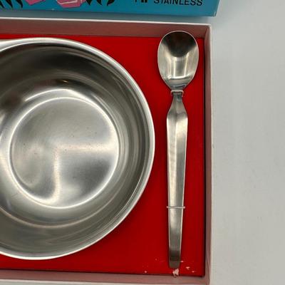 Vintage WMF Fraser’s Stainless Baby Porringer & Spoon Set – Original Box
