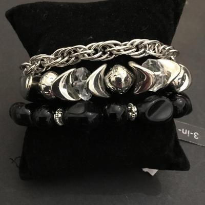 Cute Silver tone 3-in-1 bracelets