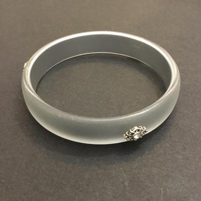 Silvery gray rhinestone bangle bracelet very pretty