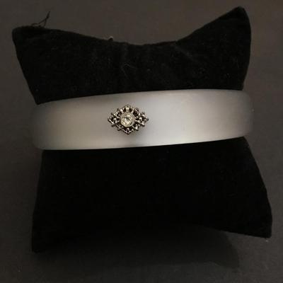 Silvery gray rhinestone bangle bracelet very pretty