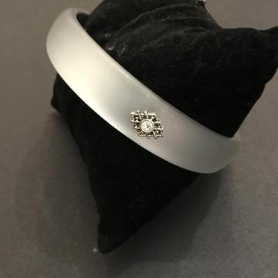 Silvery gray rhinestone bangle bracelet very pretty