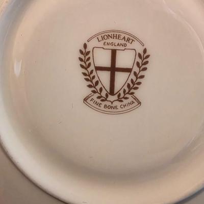 Vintage Lionheart England Fine Bone China Teacup & Saucer Set — Hand-Painted Floral Elegance with Gold Trim