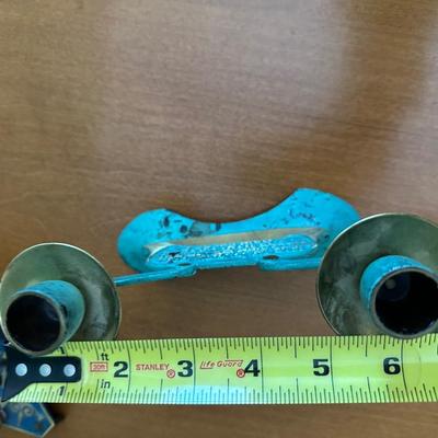 Vintage Israel Brass Shabbat Candleholder