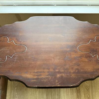 Sale Photo Thumbnail #89: antique handmade wooden table. 29x30