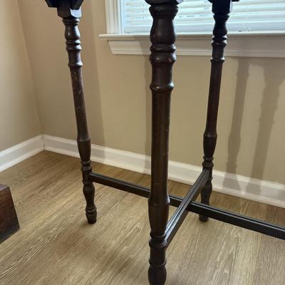 Sale Photo Thumbnail #90: antique handmade wooden table. 29x30