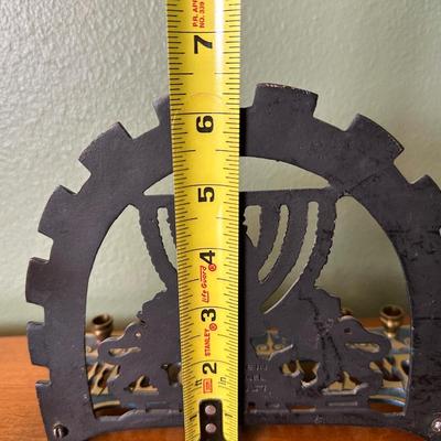 Vintage Israel Enamel Brass Menorah