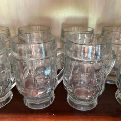 Set of 8 Luminarc France Glass Beer Mugs