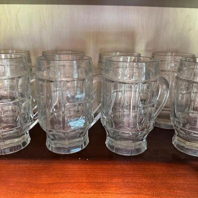 Set of 8 Luminarc France Glass Beer Mugs