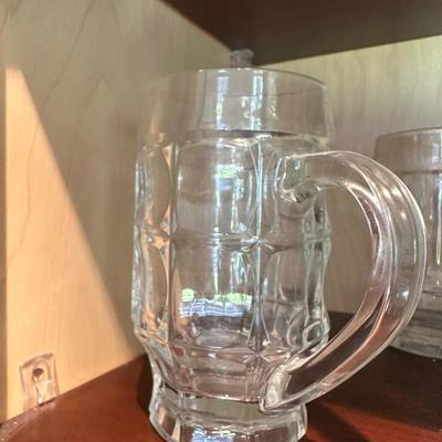 Set of 8 Luminarc France Glass Beer Mugs