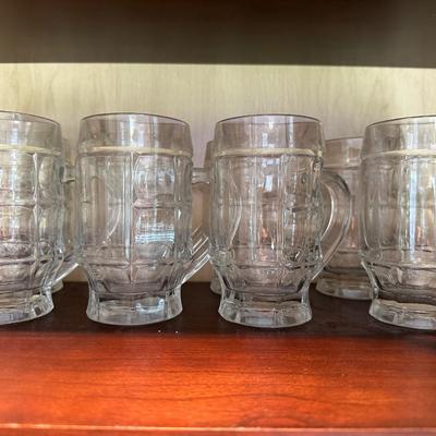 Set of 8 Luminarc France Glass Beer Mugs