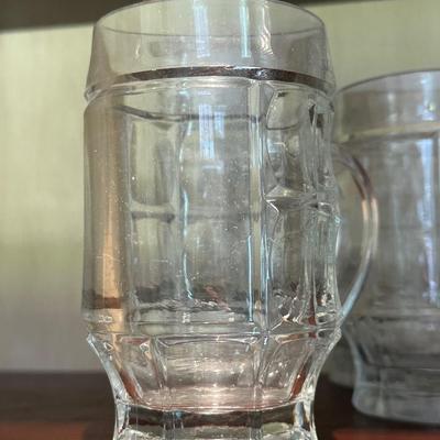 Set of 8 Luminarc France Glass Beer Mugs