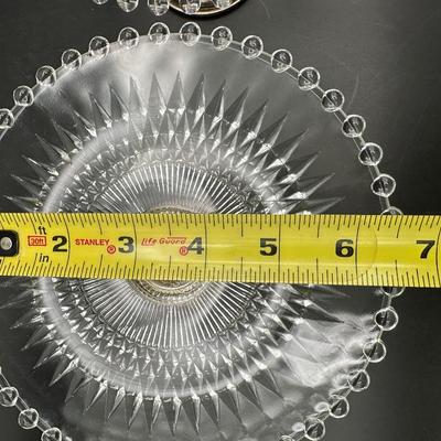 Set of 3 Sterling-Based Glass Compotes