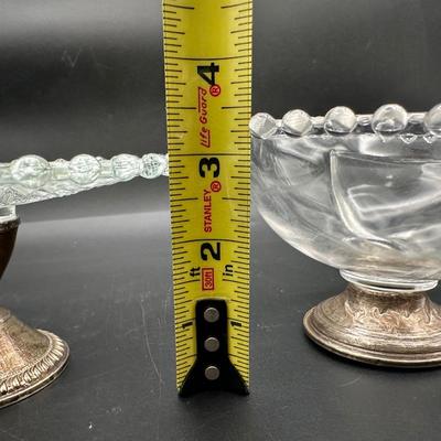 Set of 3 Sterling-Based Glass Compotes