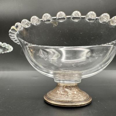 Set of 3 Sterling-Based Glass Compotes