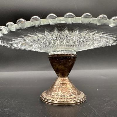 Set of 3 Sterling-Based Glass Compotes