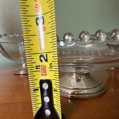 Set of 3 Sterling-Based Glass Compotes