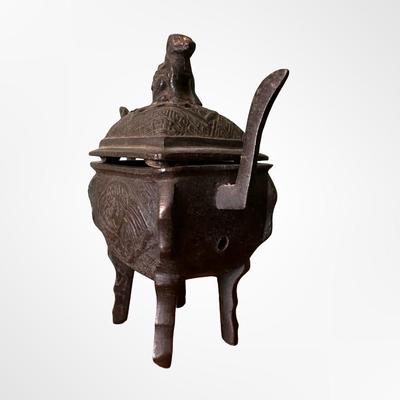 Vintage Bronze Tripod Incense Burner