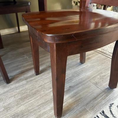 SOLID WOOD DINING TABLE WITH 2 ARM CHAIRS AND 4 SIDE CHAIRS