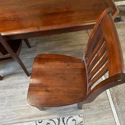 SOLID WOOD DINING TABLE WITH 2 ARM CHAIRS AND 4 SIDE CHAIRS