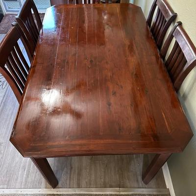 SOLID WOOD DINING TABLE WITH 2 ARM CHAIRS AND 4 SIDE CHAIRS