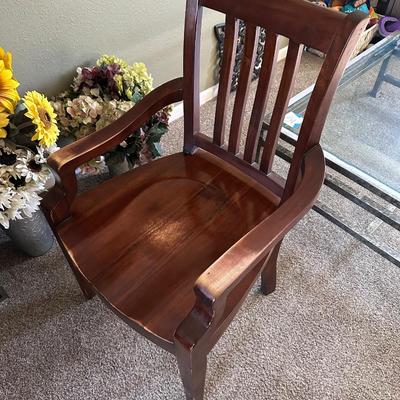 SOLID WOOD DINING TABLE WITH 2 ARM CHAIRS AND 4 SIDE CHAIRS