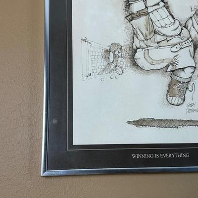 Vintage Gary Patterson Framed Prints – Tennis Cartoon Theme