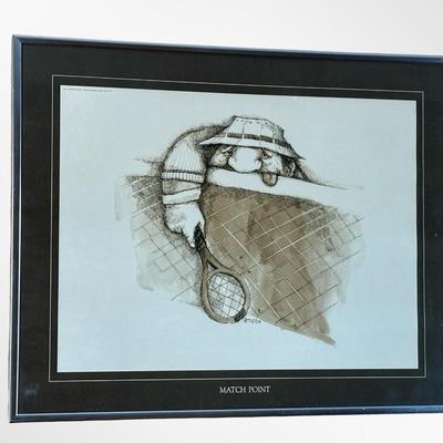 Vintage Gary Patterson Framed Prints – Tennis Cartoon Theme