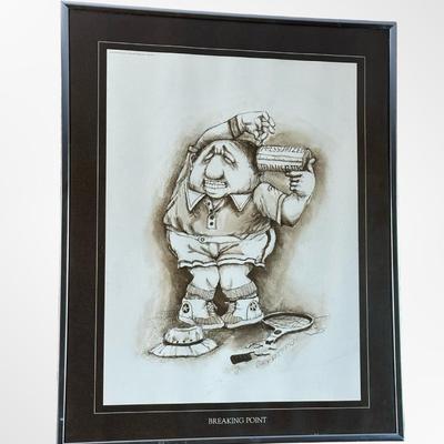 Vintage Gary Patterson Framed Prints – Tennis Cartoon Theme