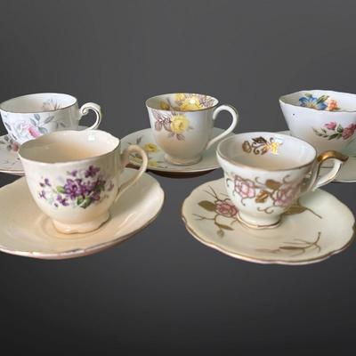 Vintage Floral Teacup & Demitasse Sets, England & Japan