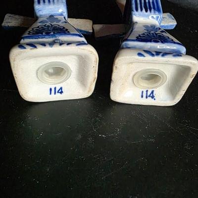 Vintage Delft Blue Windmill Salt & Pepper Shakers — Hand-Painted Dutch Ceramic Miniatures