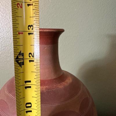 Vintage Terracotta Relief Vase – Multiple Figural & Geometric Designs