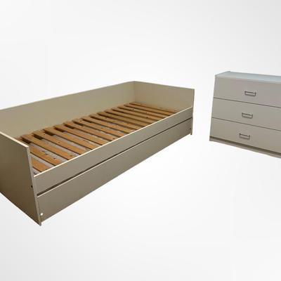 White Twin Daybed with Trundle and Matching Three-Drawer Chest