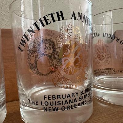 Vintage Krewe Of Endymion 20th Anniversary 1986 Glasses