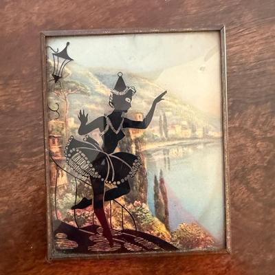 Sale Photo Thumbnail #119: Antique framed reverse glass painting